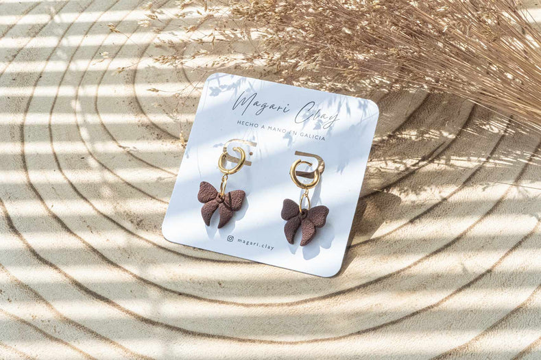 Pendientes MINI LAZOS ARO (colores otoñales) | Colección VIENTOS DE ESCOCIA 🍂