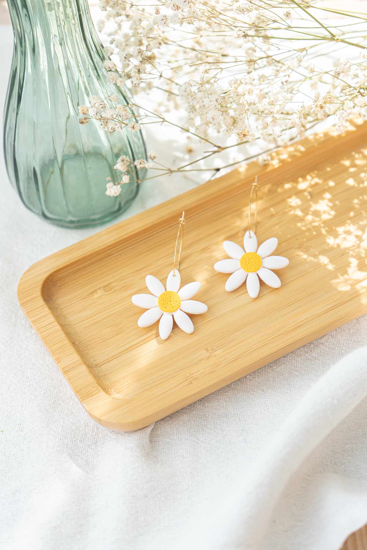 Pendientes Margaritas de arcilla polimérica