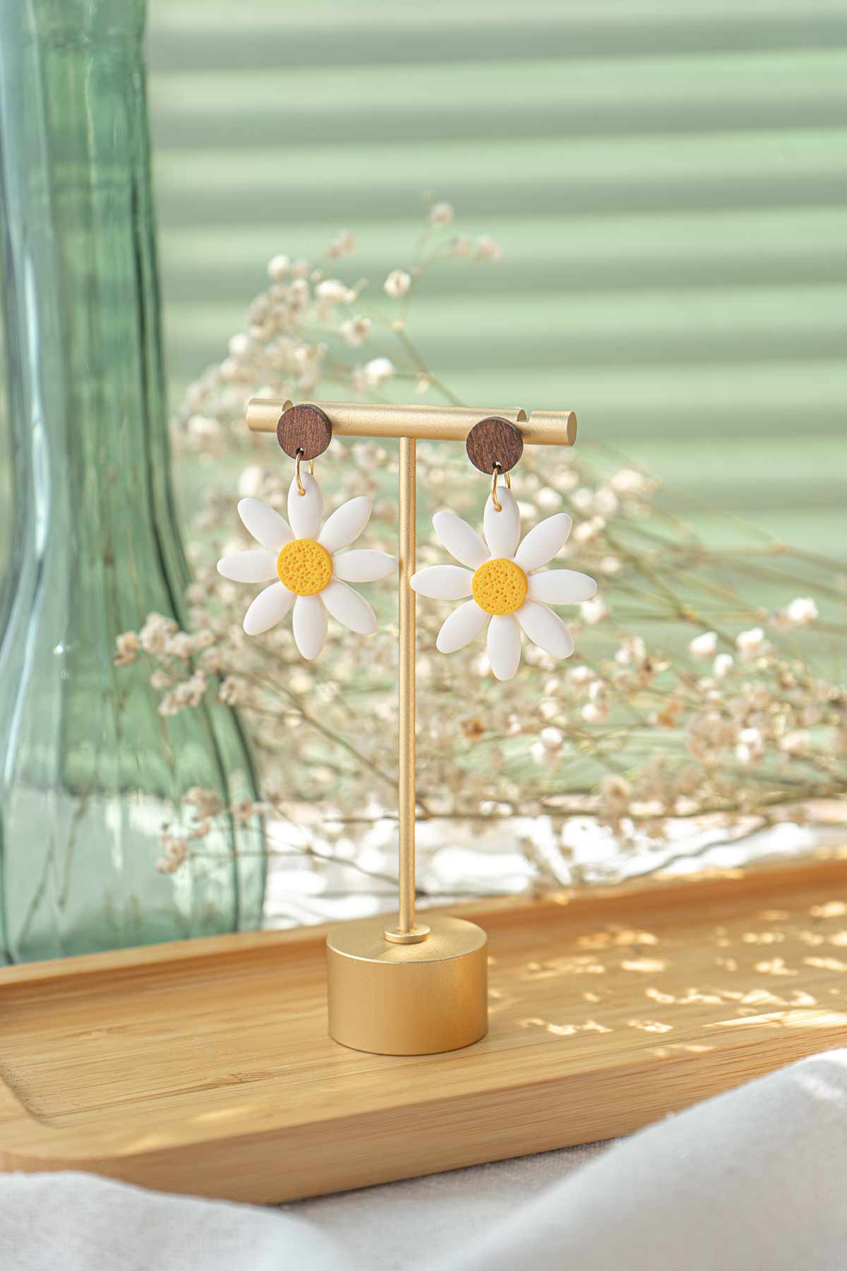 Pendientes Margaritas con botón