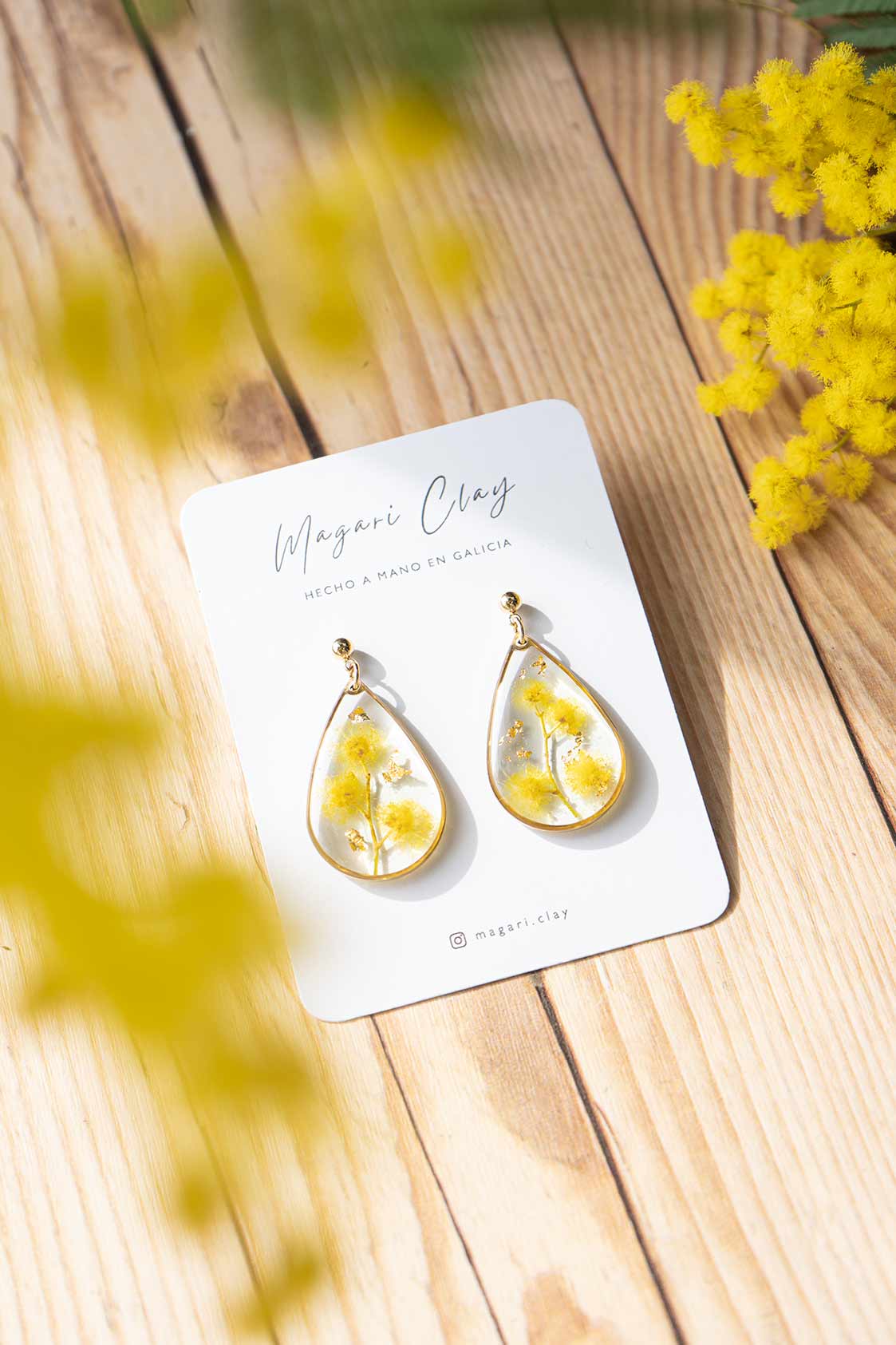 Pendientes de Mimosa "SUSURROS" | Colección  MIMOSAS DE GALICIA