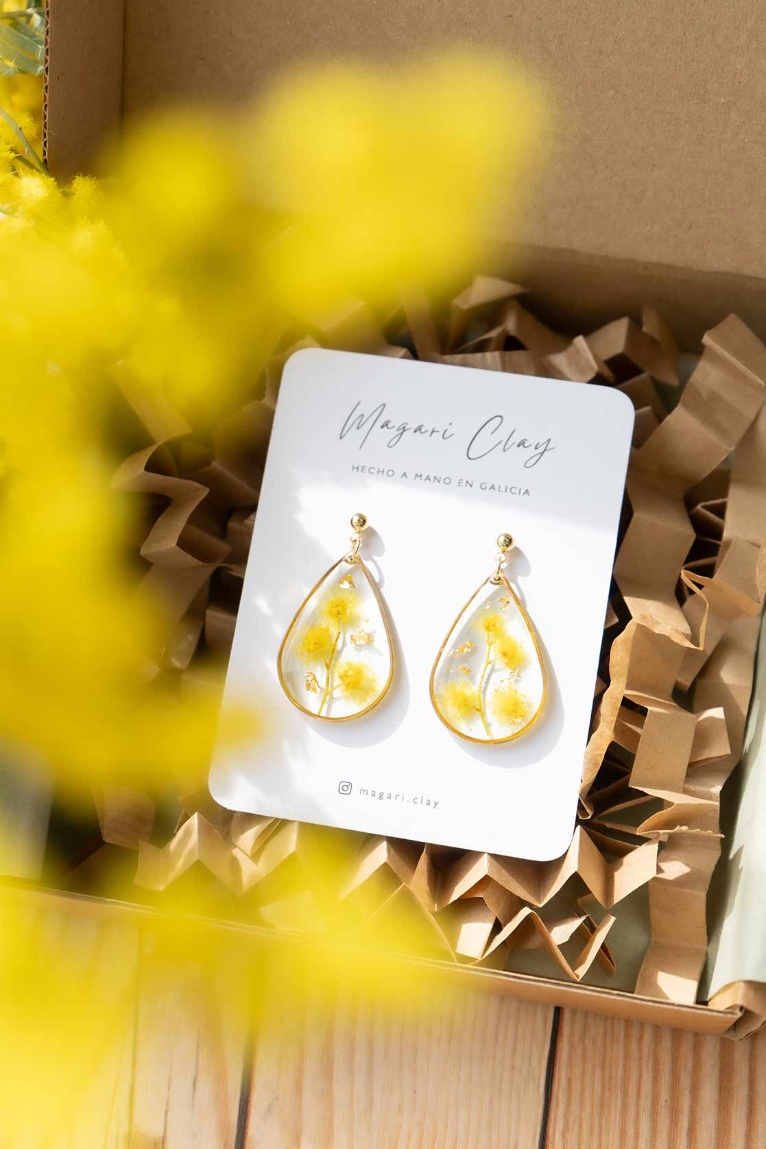 Pendientes de Mimosa "SUSURROS" | Colección  MIMOSAS DE GALICIA