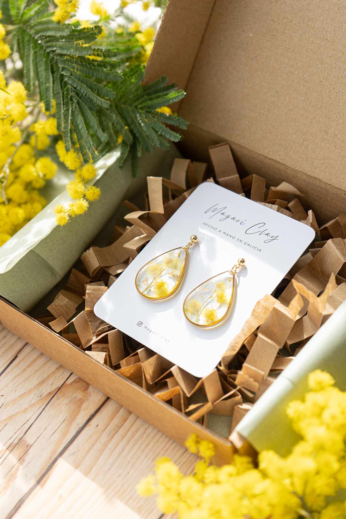 Pendientes de Mimosa "SUSURROS" | Colección  MIMOSAS DE GALICIA