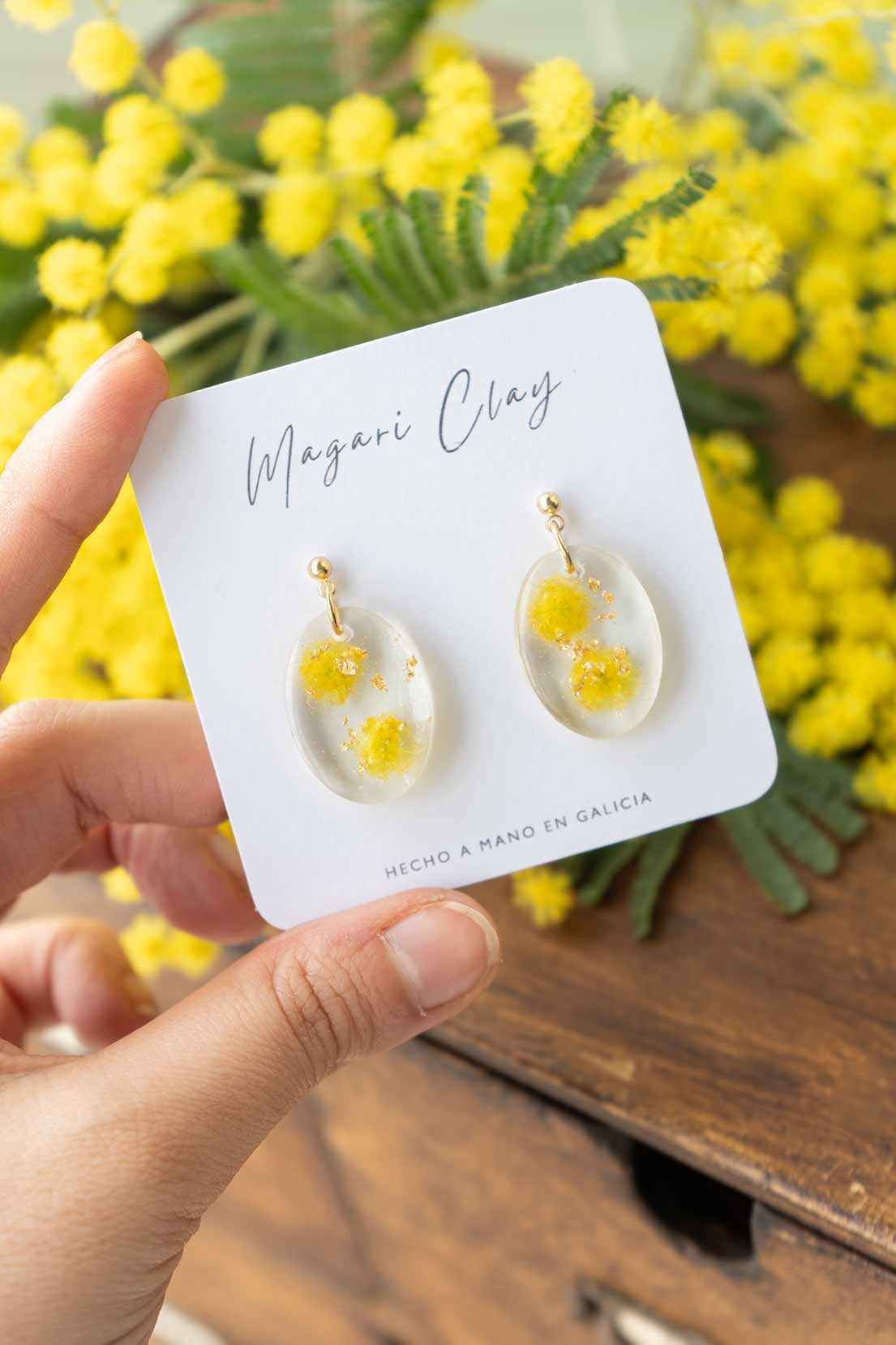 Pendientes de Mimosa "ALBA" | Colección MIMOSAS DE GALICIA