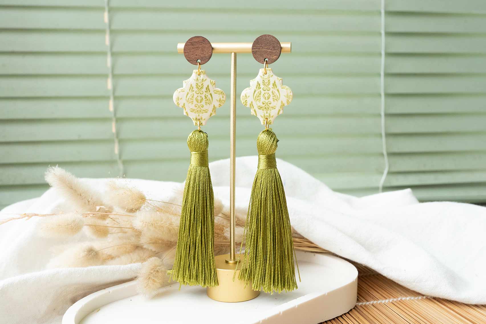 Pendientes azulejos verdes