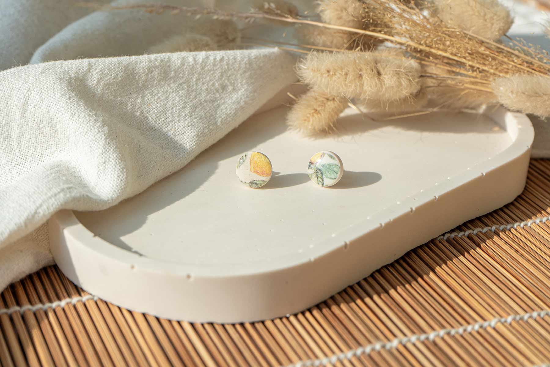 Mini pendientes estampado limones