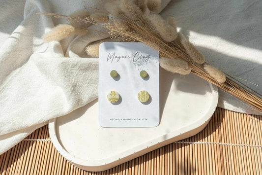 Pack pendientes azulejos verdes