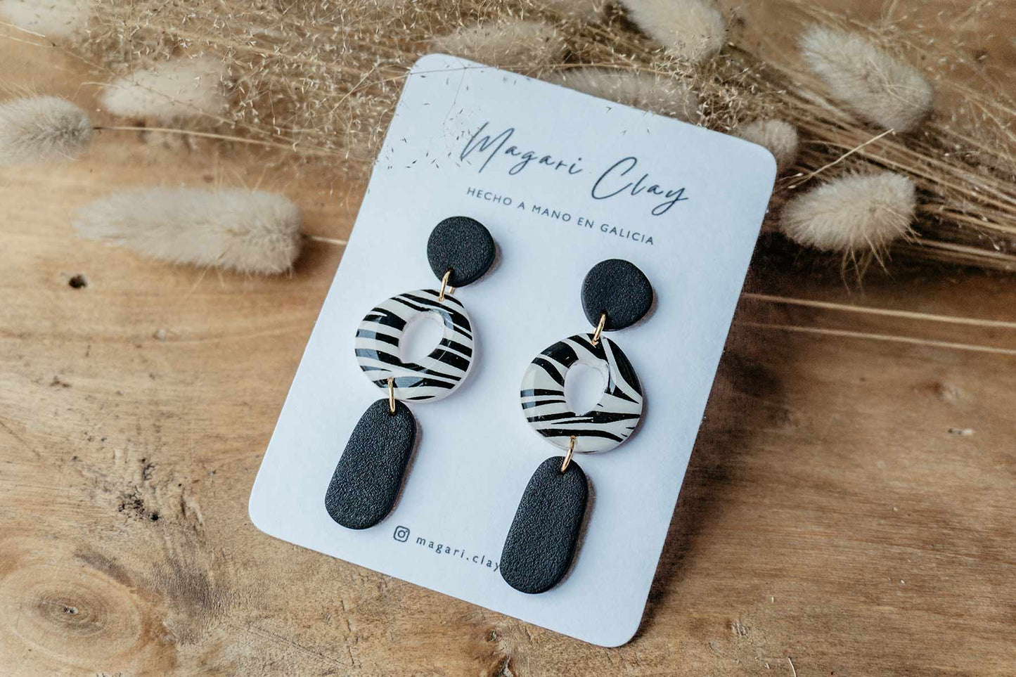 Pendientes METIS (color negro & zebra)