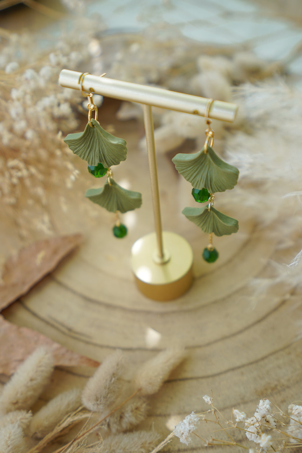 Pendientes HECHIZO DE OTOÑO (hojas de Gingko Biloba) | Colección Bosque Encantado