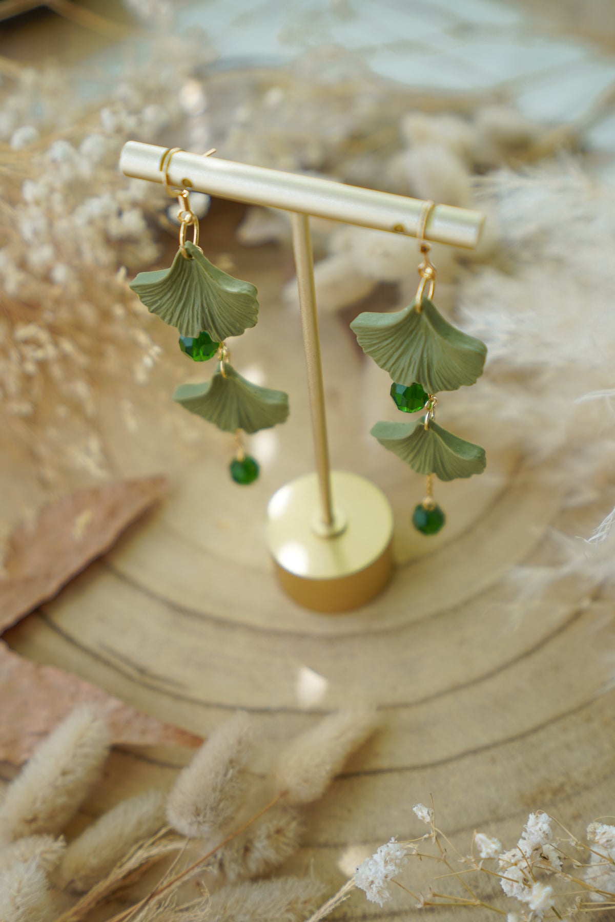 Pendientes HECHIZO DE OTOÑO (hojas de Gingko Biloba) | Colección Bosque Encantado