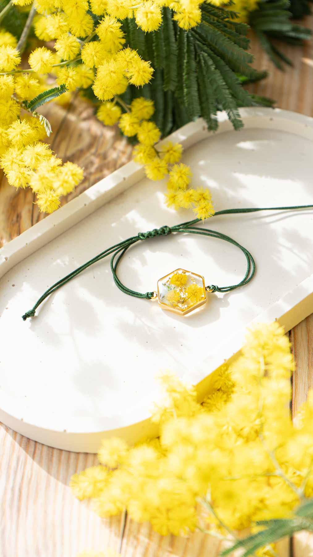 Pulsera de Mimosa "BRUMA" | Colección MIMOSAS DE GALICIA