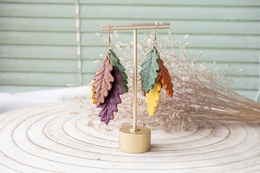 Pendientes SUSURROS DE CARBALLO (HOJAS DE ROBLE) | Colección BOSQUE ENCANTADO 🍂✨