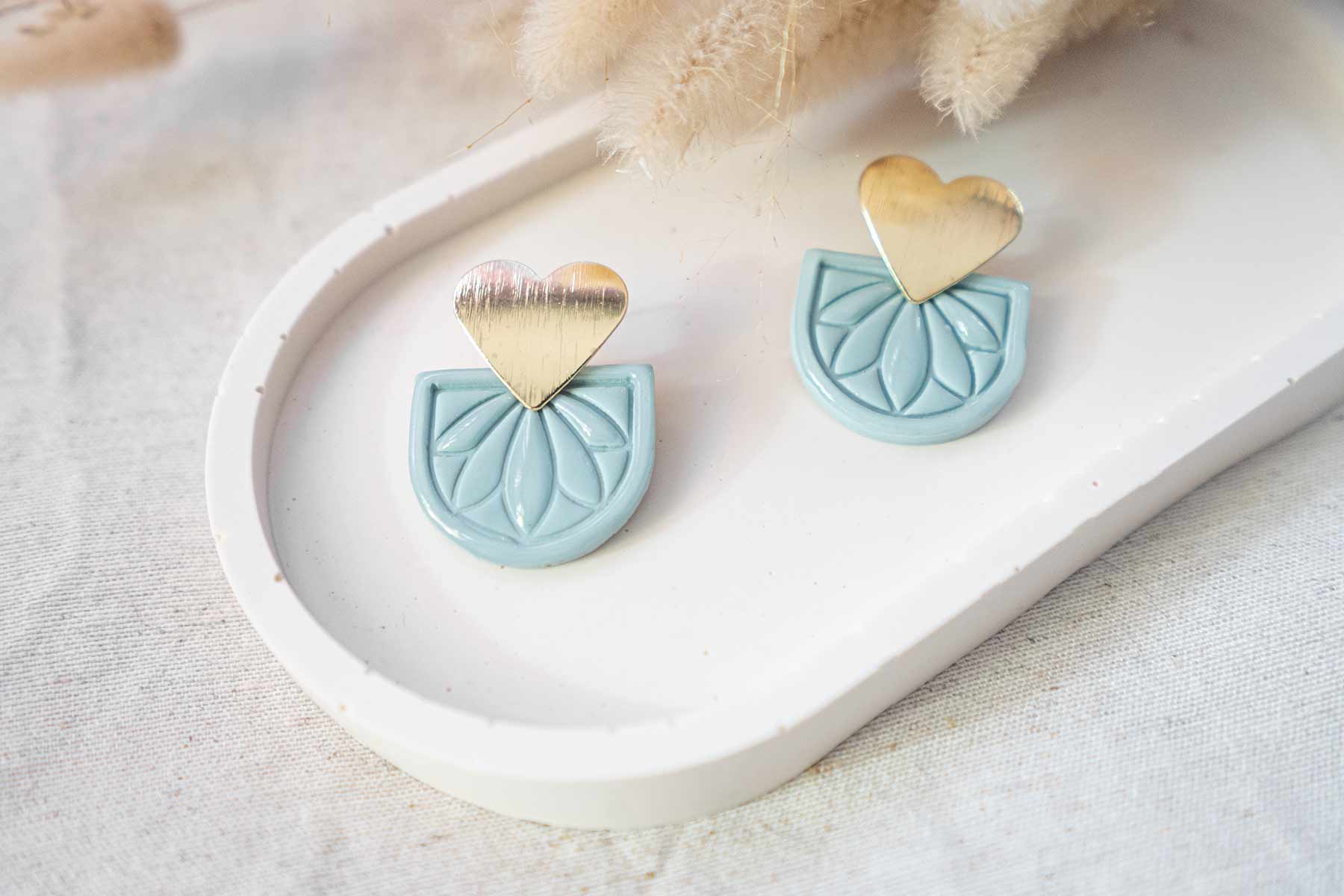 Pendientes azules corazón
