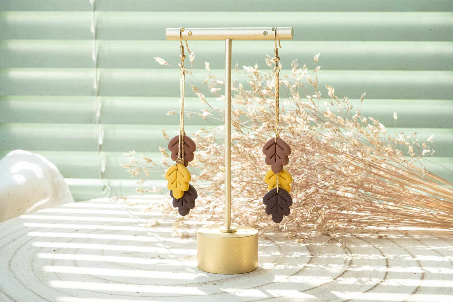 Pendientes VIENTOS DE OTOÑO (HOJAS DE ROBLE) | Colección BOSQUE ENCANTADO 🍄✨