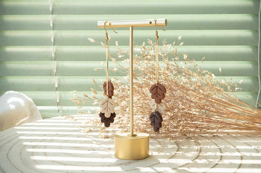 Pendientes VIENTOS DE OTOÑO (HOJAS DE ROBLE) | Colección BOSQUE ENCANTADO 🍄✨