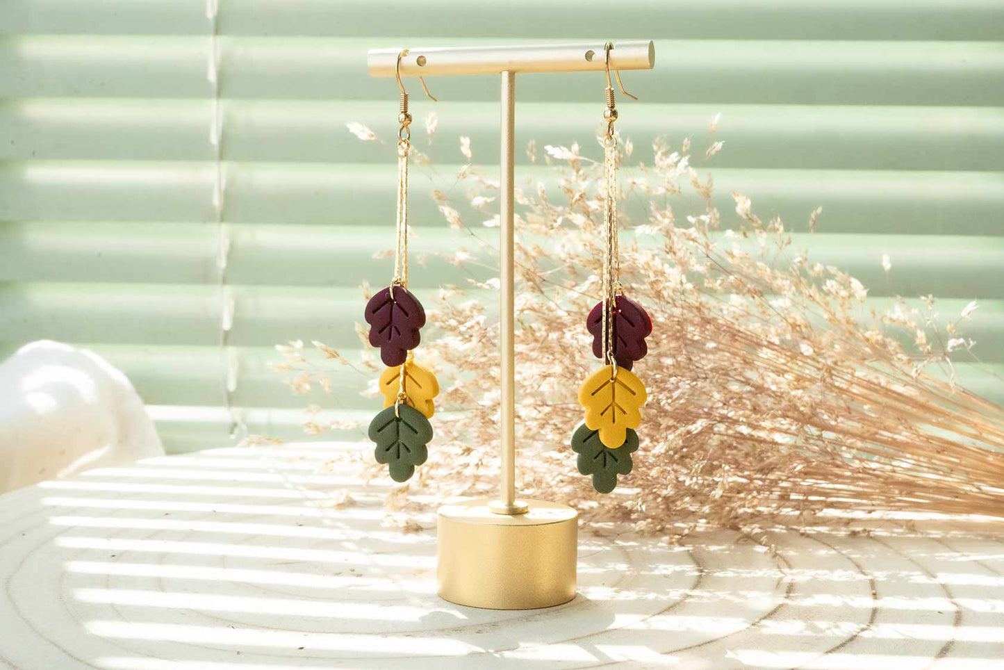 Pendientes VIENTOS DE OTOÑO (HOJAS DE ROBLE) | Colección BOSQUE ENCANTADO 🍄✨