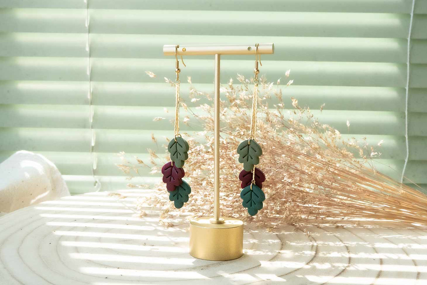 Pendientes VIENTOS DE OTOÑO (HOJAS DE ROBLE) | Colección BOSQUE ENCANTADO 🍄✨