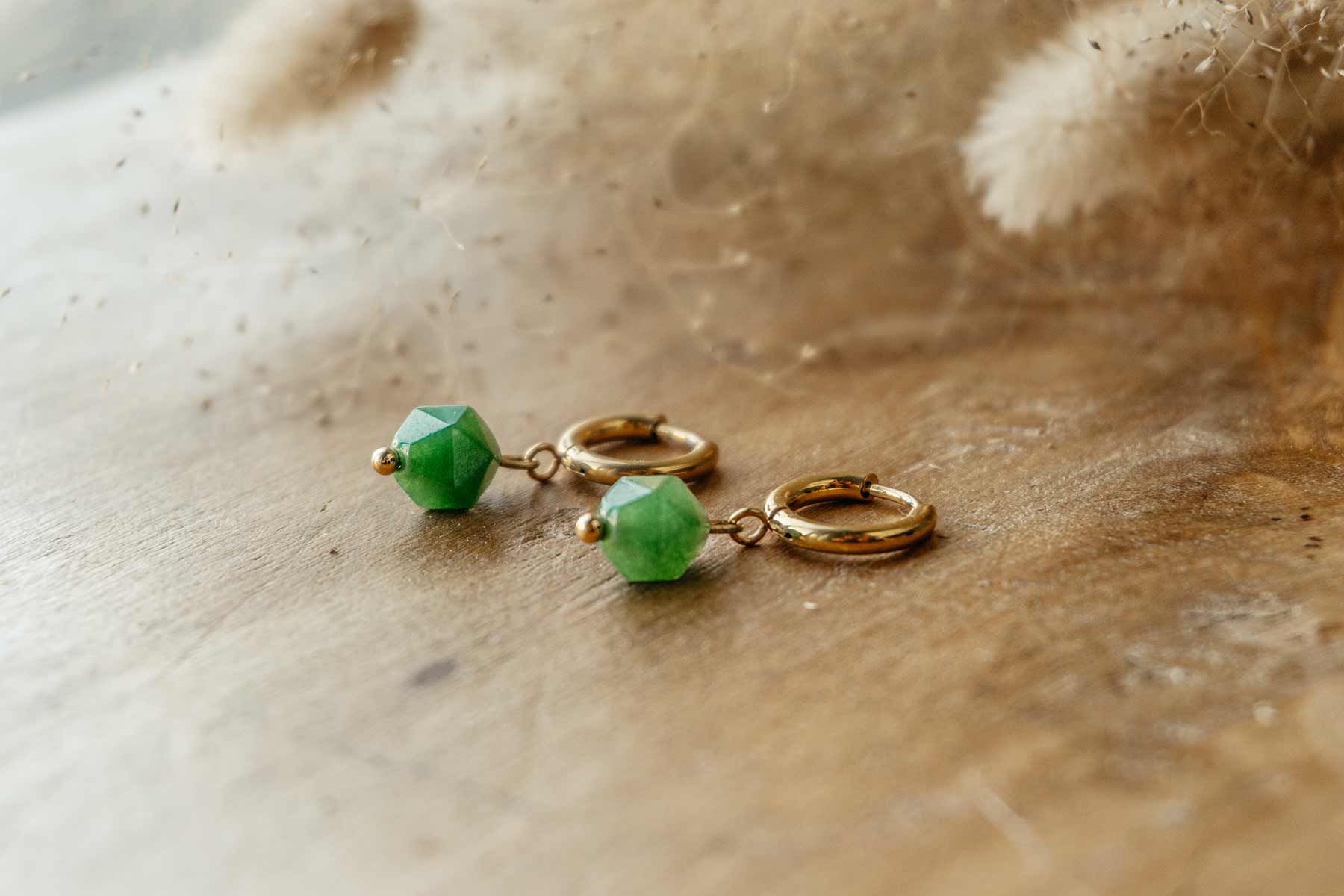 Aros de acero (verde esmeralda) | Colección COCO CHANEL